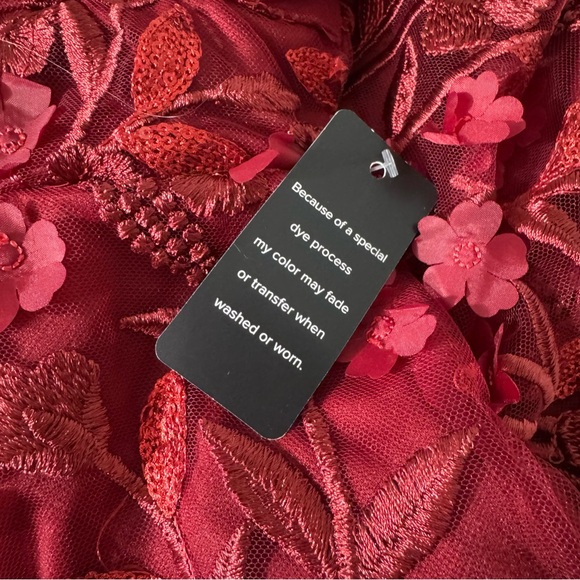 Torrid Red feminine whimsical, whimsy Floral Lace Mini Dress size 12 NWT - Picture 12 of 12